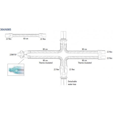 304/6085 Circuito PVC adulto con trampas de agua y manguera