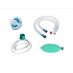 Circuito de anestesia expandible vent set, sin látex, desechable, completo filtro, mascarilla y bolsa, 1.8M