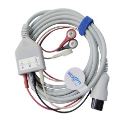 CBL GB3, COMPATIBLE ECG, CABLE AHA, 3-LEADS, SNAP (COMPATIBLE CON GOLDWAY)