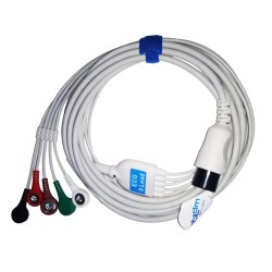 CBL GB5, CABLE ECG AHA 5 LEADS SNAP (COMPATIBLE CON GOLDWAY)